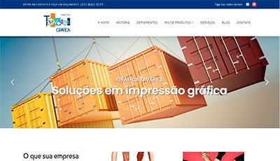 site antigo Gráfica Tavares