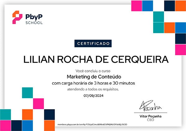 Certificado Marketing de Conteudo | Rock Content university
