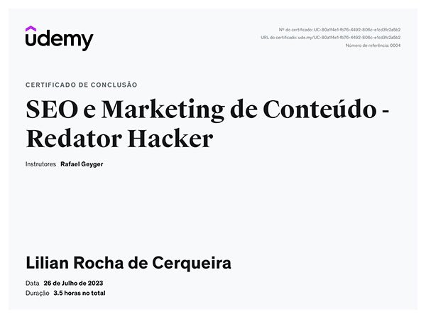 Certificao SEO e Marketing de Conteúdo Redator Hacker