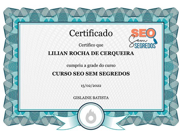 Certificado SEO Sem Segredos